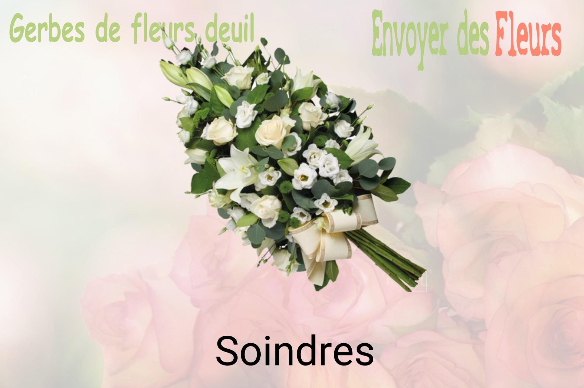 Gerbe de fleurs de deuil livrée à Soindres